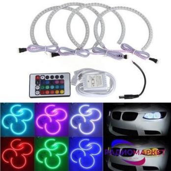 Ангельские глазки BMW E46 RGB LED (2 x 146 + 2 x 131 мм)