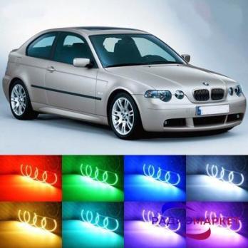 Ангельские глазки BMW E46 RGB LED (2 x 146 + 2 x 131 мм)