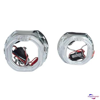 Маска для линзы 2.5″ Квадратная с LED (COB) подсветкой по всему периметру 029