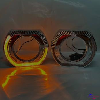 Маска для линзы 3.0" Ходовый огонь+поворот "BMW" Sport LED
