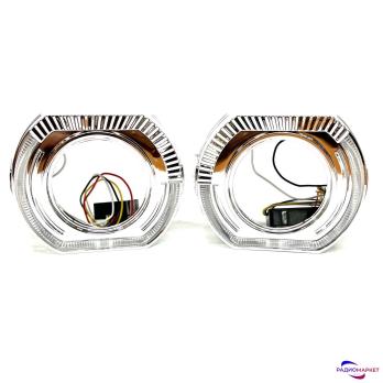 Маска для линзы 3.0" Ходовый огонь+поворот "BMW" Sport LED
